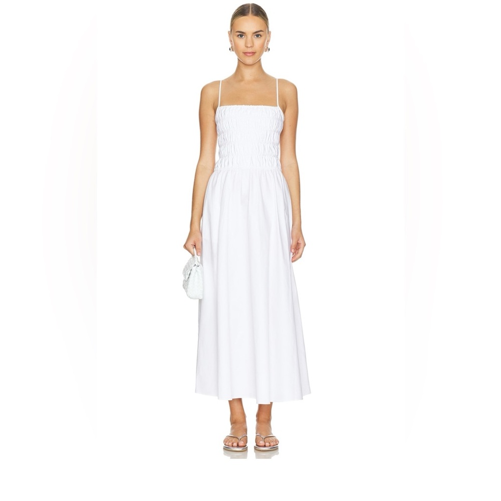 SOLID & STRIPED White Midi Dress